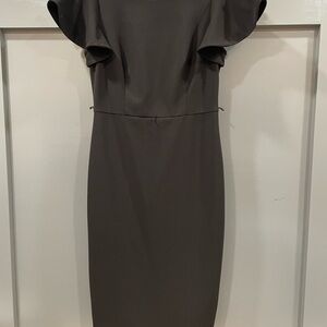 Calvin Klein size 4 Black Flutter-Sleeve Sheath Dress